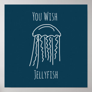 Jellyfish Marine life modern Poster