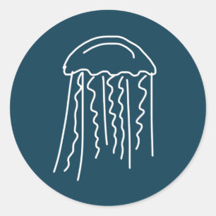 Jellyfish Marine life modern Runt Klistermärke
