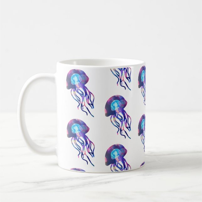 Jellyfish Mode Patterned Kaffemugg (Vänster)