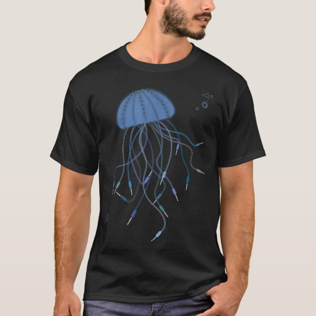 Jellyfish Modular Synthesizer Audio Cables T Shirt (Framsida)