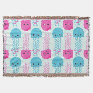 Jellyfish Mönster, Cute Jellyfish, Sea Animals Filt