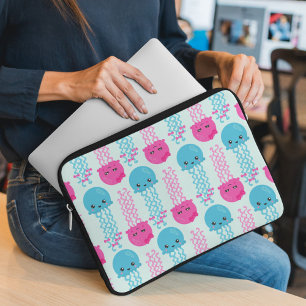 Jellyfish Mönster, Cute Jellyfish, Sea Animals Laptop Fodral