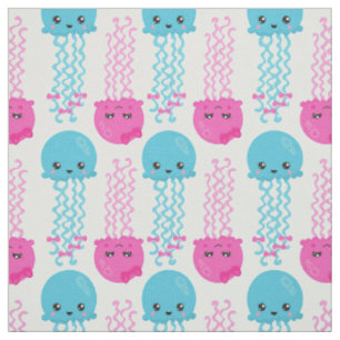 Jellyfish Mönster, Cute Jellyfish, Sea Animals Tyg