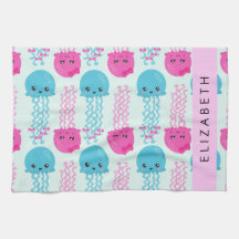 Jellyfish Mönster, Cute Jellyfish, Sea, Ditt namn