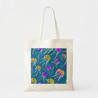 Jellyfish Mönster Tote Bag Tygkasse
