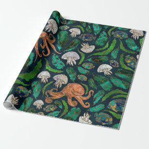 Jellyfish och Octopus Mönster Presentpapper