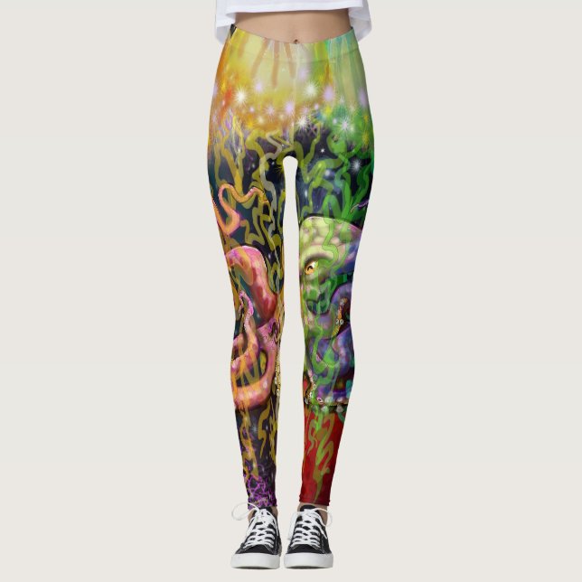 Jellyfish Octopus Utomjordingars Leggings (Framsida)
