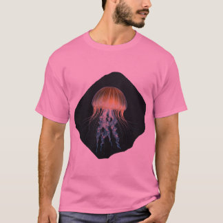 Jellyfish on blek black papper t shirt