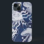 Jellyfish on Navy Background<br><div class="desc">Jellyfish on Navy Background Artist: Grace Popp</div>