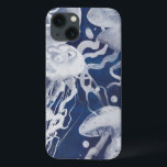 Jellyfish on Navy Background<br><div class="desc">Jellyfish on Navy Background Artist: Grace Popp</div>