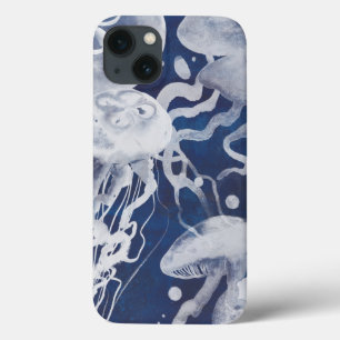 Jellyfish on Navy Background