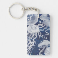 Jellyfish on Navy Background