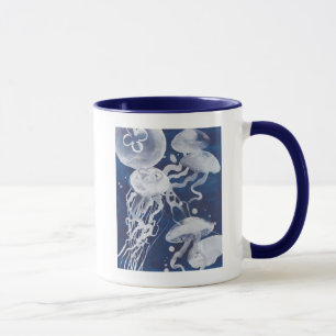 Jellyfish on Navy Background Mugg