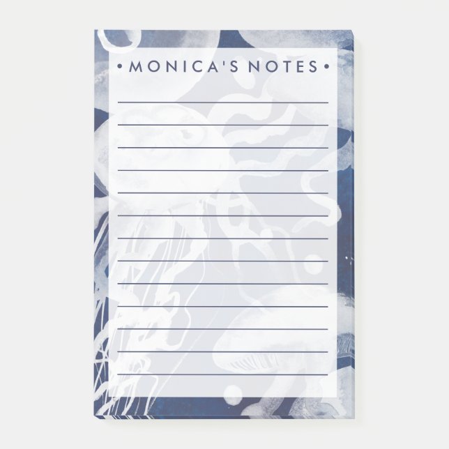 Jellyfish on Navy Background Post-it Block (Framsida)