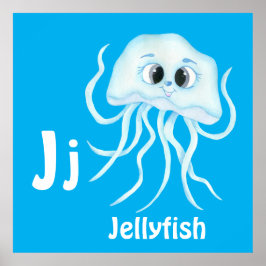 Jellyfish personalize ABC: Brev J-Add Your Name:-l Poster
