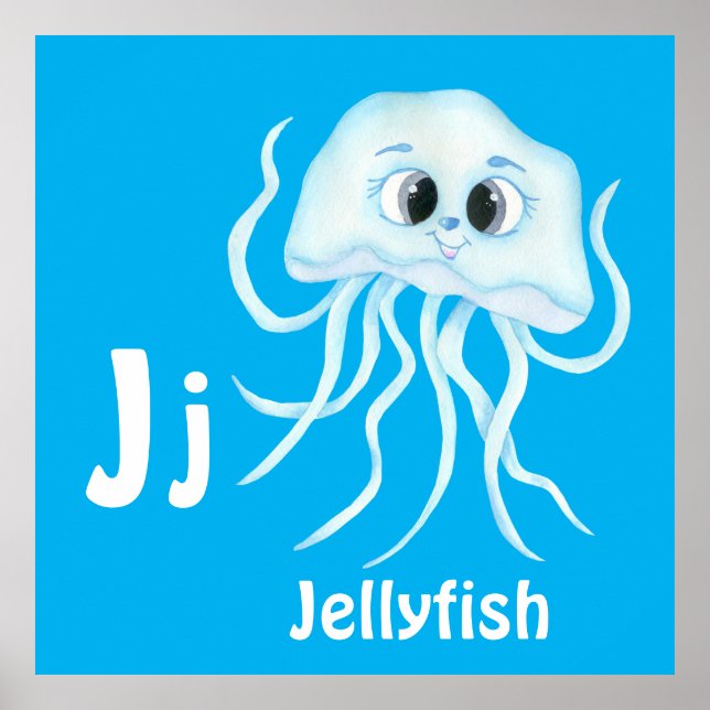 Jellyfish personalize ABC: Brev J-Add Your Name:-l Poster (Framsidan)