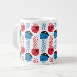 Jellyfish, pirat, Jellyfish Mönster, Sea Animals Jumbo Mugg
