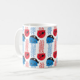 Jellyfish, pirat, Jellyfish Mönster, Sea Animals Kaffemugg