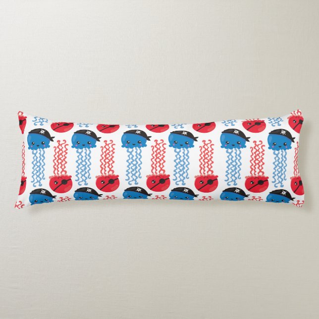 Jellyfish, pirat, Jellyfish Mönster, Sea Animals Kroppskudde (Framsidan)