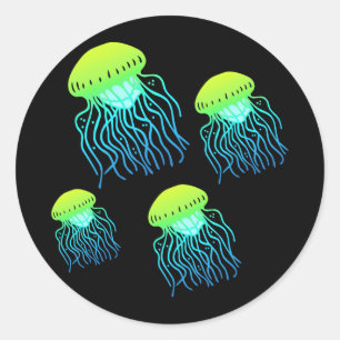 Jellyfish Runt Klistermärke