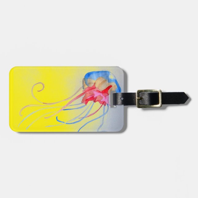 Jellyfish sea creature original art illustration bagagebricka (Horisontell Framsida)