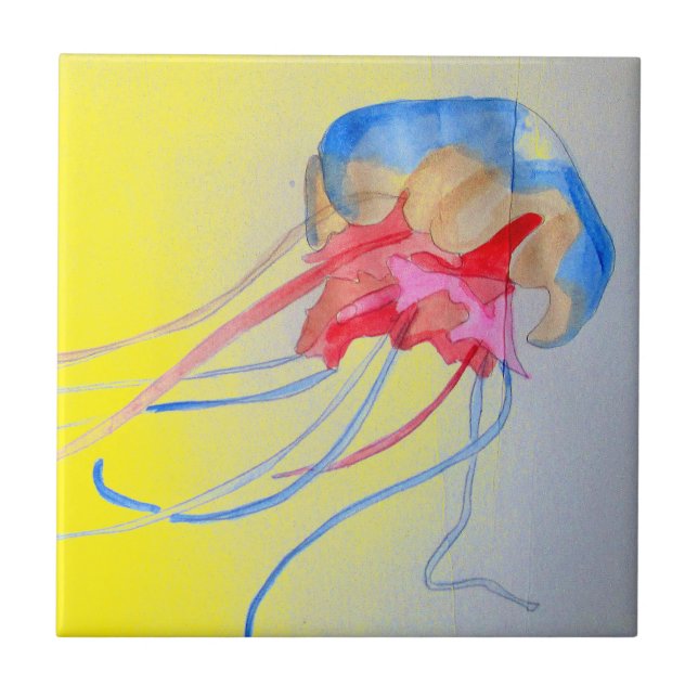 Jellyfish sea creature original art illustration kakelplatta (Framsidan)