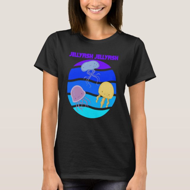 Jellyfish Sea Underwater Ocean life Animals Fish T Shirt (Framsida)