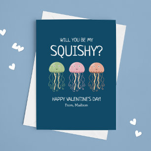 Jellyfish Squishy Classroom Valentineser Julkort