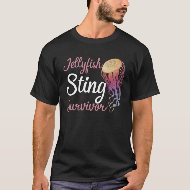 Jellyfish Sting Survivor T Shirt (Framsida)