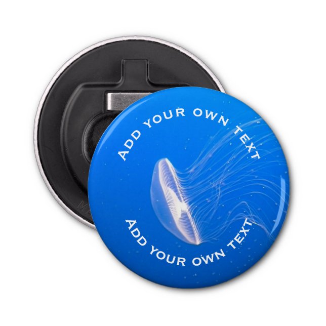 Jellyfish Tentacles Bright Blue Sea Anpassningsbar Flasköppnare (Framsidan)