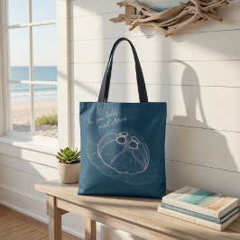 Jellyfish Tote Bag - "The Sea Holds Quiet Stories" Tygkasse
