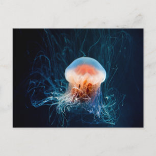 Jellyfish Underwater - Mörk Glow Vykort