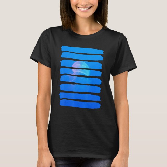Jellyfish Underwater Ocean Sea Nature Animal Leisu T Shirt (Framsida)