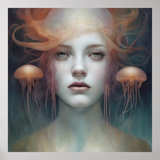 Jellyfish Woman Fantasy Poster (Framsidan)