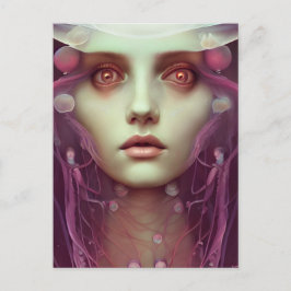 Jellyfish Woman Fantasy Vykort