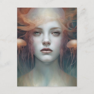 Jellyfish Woman Fantasy Vykort