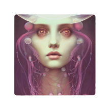 Jellyfish Woman Metall Wall Art