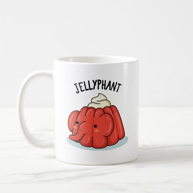 Jellyphant Funny Elephant Jelly Pun Kaffemugg (Vänster)
