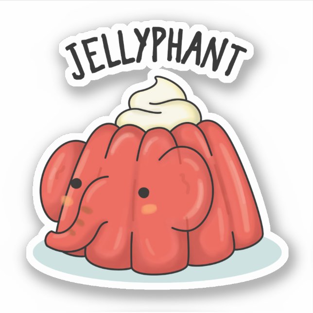 Jellyphant Funny Elephant Jelly Pun Klistermärken (Framsida)