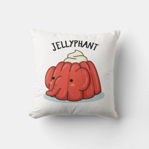 Jellyphant Funny Elephant Jelly Pun Kudde