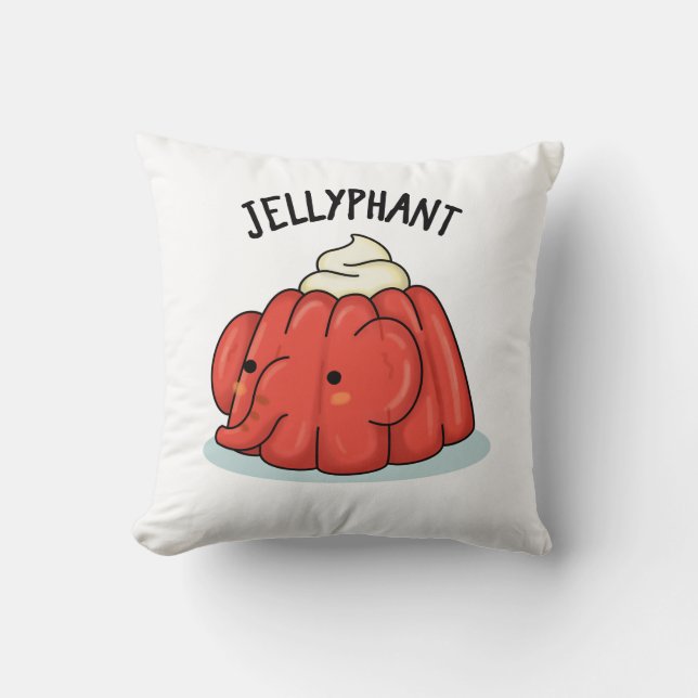 Jellyphant Funny Elephant Jelly Pun Kudde (Framsida)
