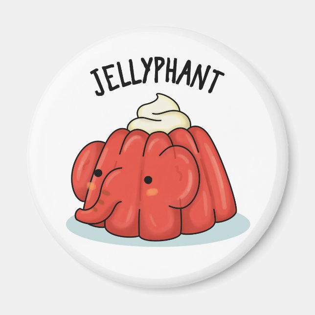 Jellyphant Funny Elephant Jelly Pun Magnet (Framsidan)