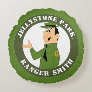 Jellystones Skogsvaktare Smith Porträtt Rund Kudde