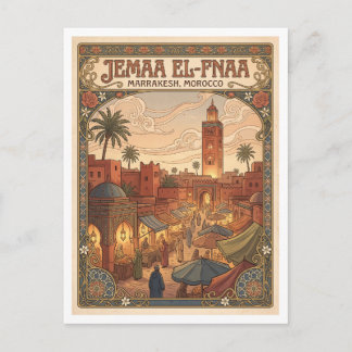 Jemaa el-Fnaa Marrakech Marocko Vykort