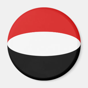 Jemen Fisheye Flagga Magnet