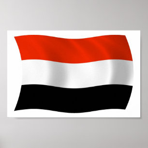 Jemen Flagga Affisch Print