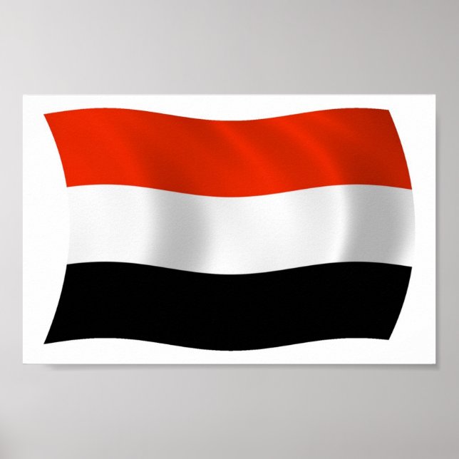 Jemen Flagga Affisch Print (Framsidan)