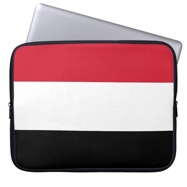 Jemen Flagga Laptop Sleeve (Framsidan)