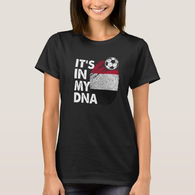 Jemen i mitt Dna Yemeni-Flagga Yemen T Shirt (Framsida)