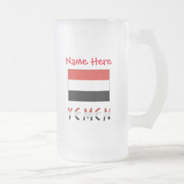 Jemen och Yemeni Flagga Red Personalization Frostat Ölglas